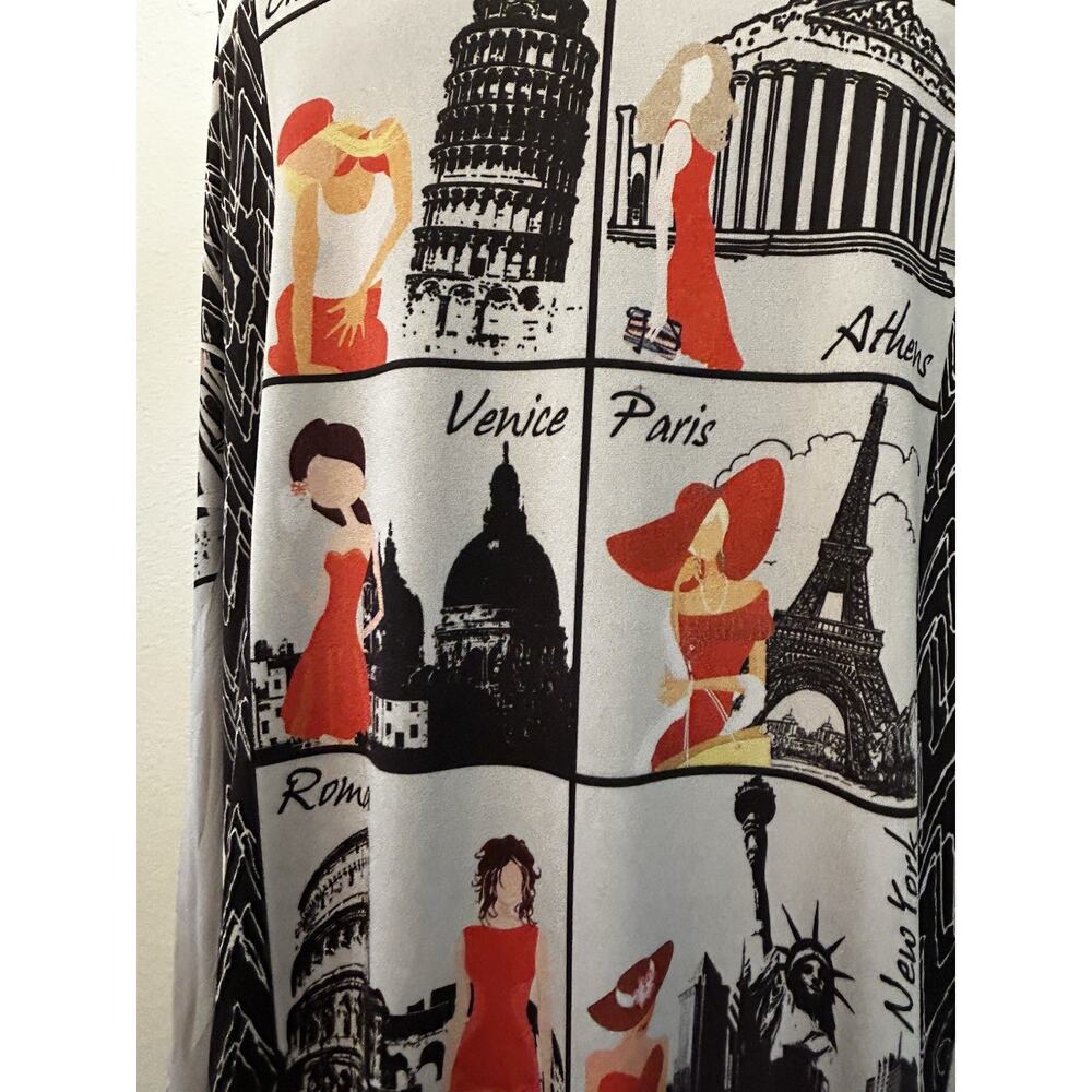 Investments World Traveler Tunic Top Plus Size 3X Paris London Graphic - Picture 4 of 10
